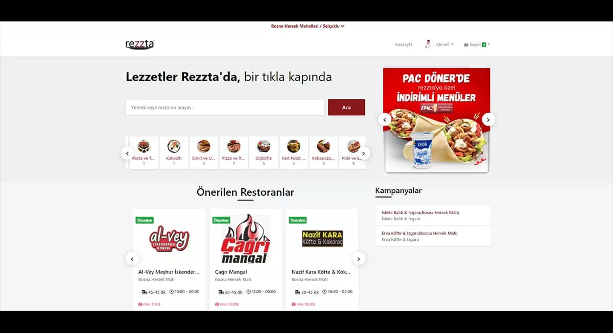 Rezzta ekran görüntüsü