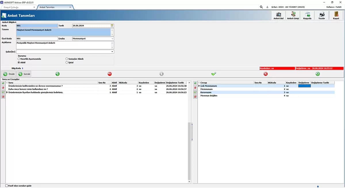 Wolvox CRM ekran görüntüsü 2