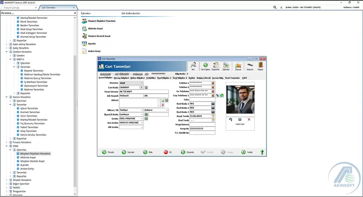 Wolvox ERP / MRP Ön Muhasebe ekran görüntüsü