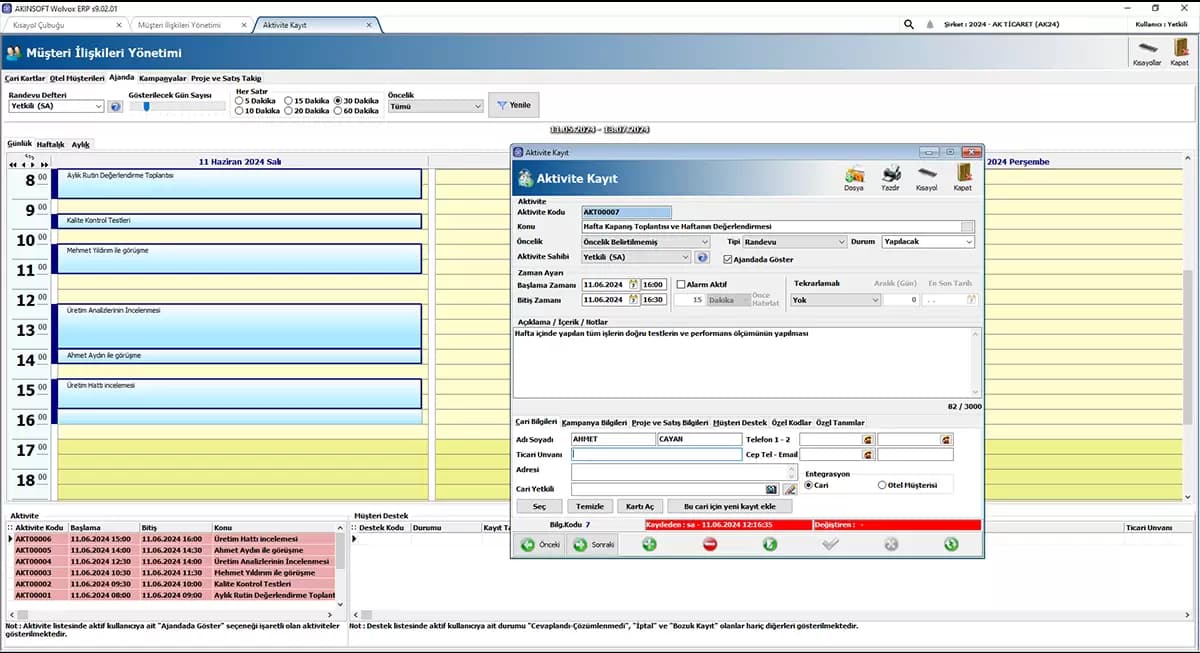 Wolvox ERP / MRP Ön Muhasebe ekran görüntüsü 2