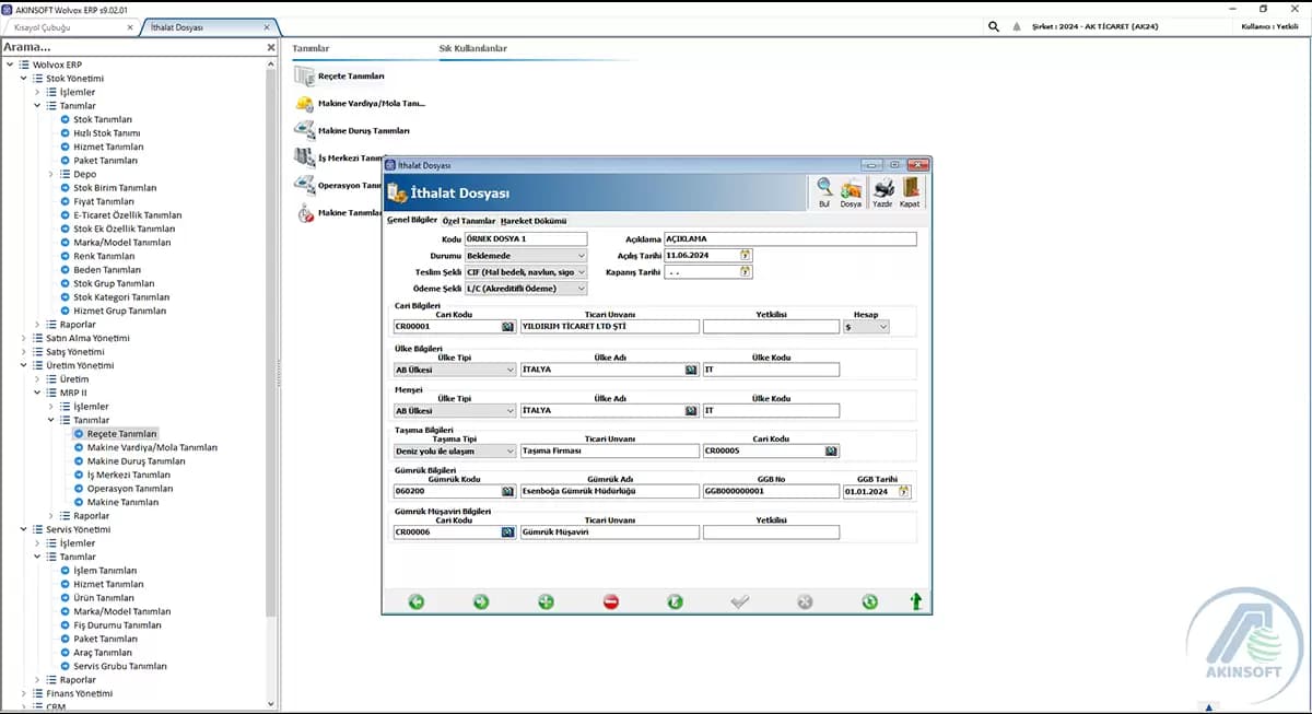 Wolvox ERP / MRP Ön Muhasebe ekran görüntüsü 4