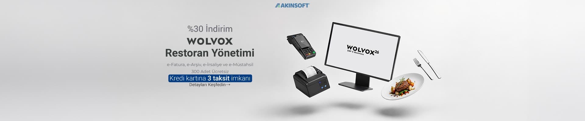Wolvox Restoran programında %30 indirim